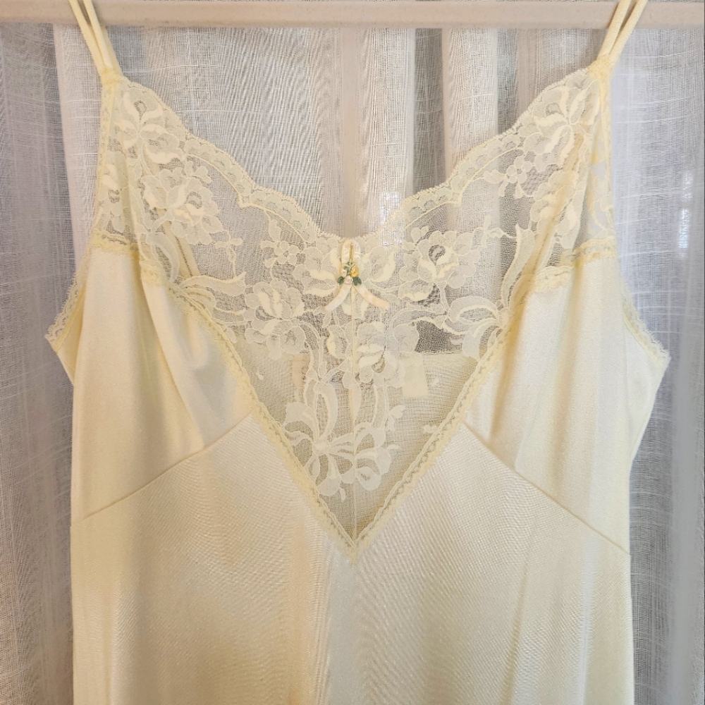 Vintage Yellow Long Slip & Robe
